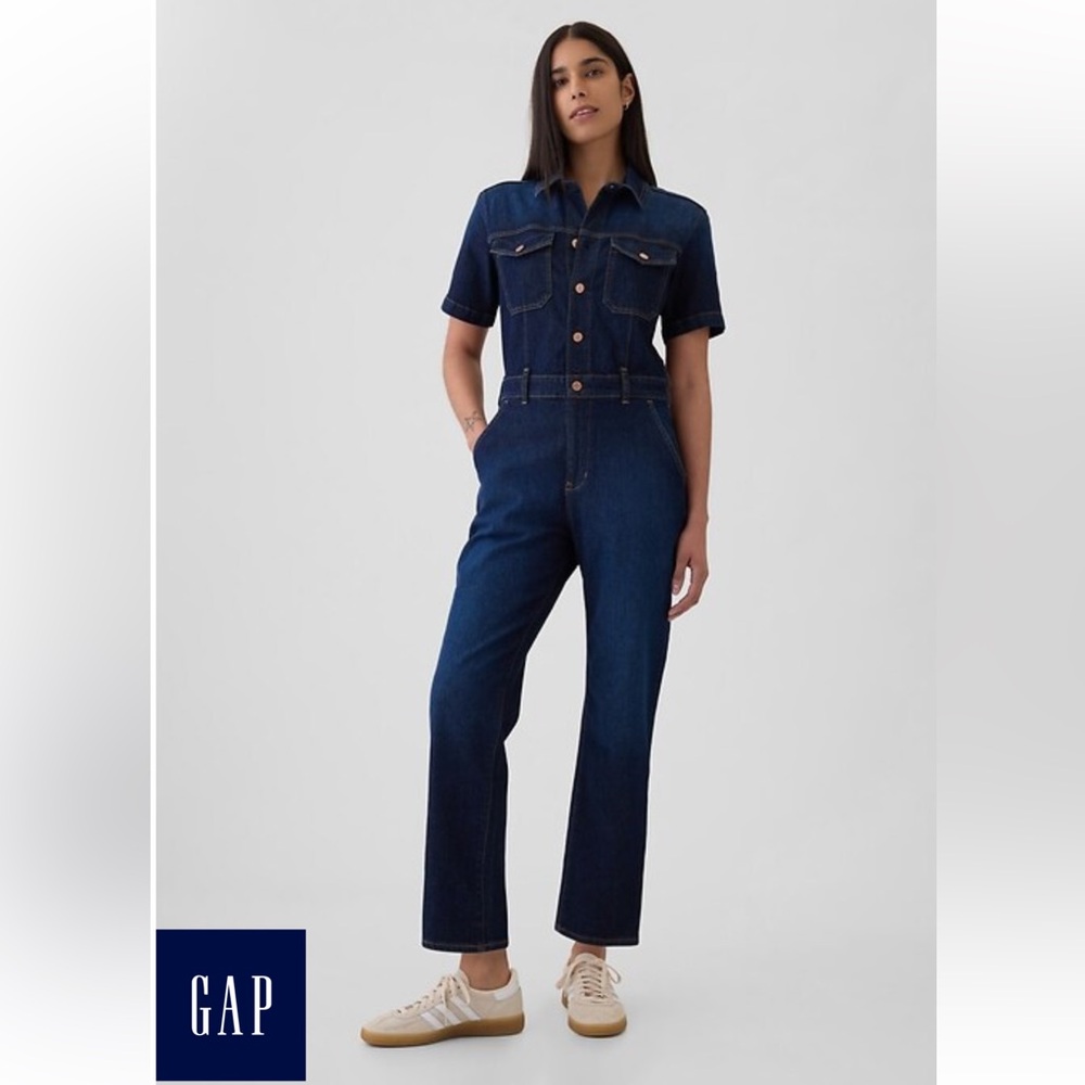 GAP Women's Dark Blue Denim Overalls